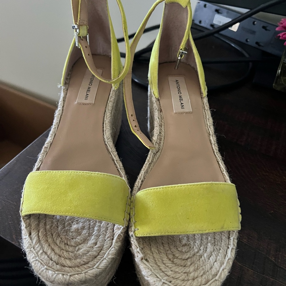 Antonio Melani Women's Yellow/greenWedge Sandals